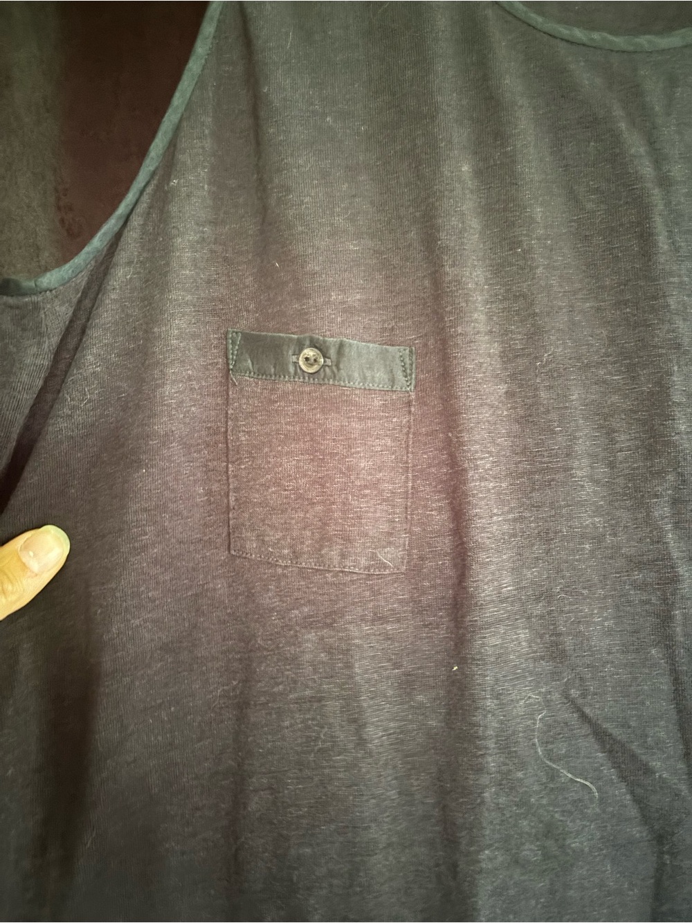 Eileen Fisher Heathered Charcoal Scoop Neck Tank - Picture 2 of 2